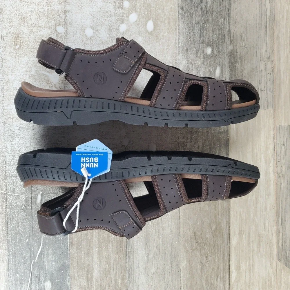 Nunn Bush Laguna Mens Fisherman Sandals Sz 13 M‎ Brown Brun Slingback